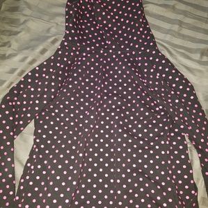 Black with pink polka dot hoodie